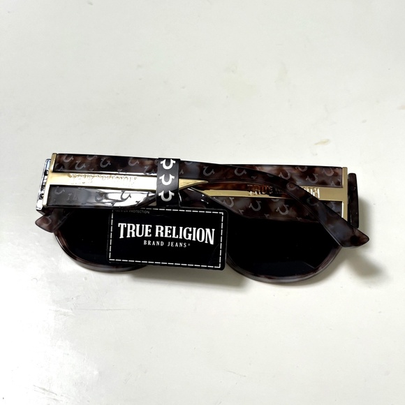 New Original TRUE RELIGION Cat Eye Sunglasses Acetate Tortoise Logo Embossed main image 6